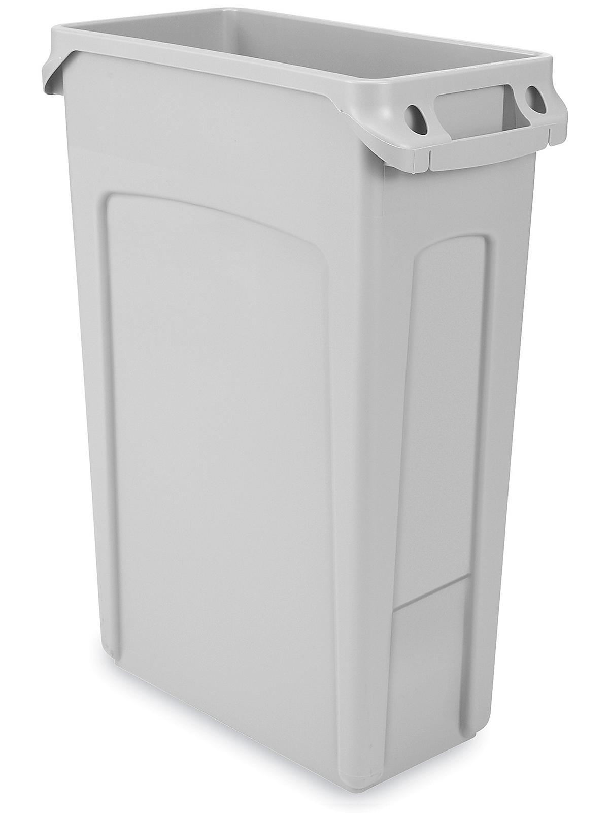 Trash Can: 23 gal, Rectangle, Gray